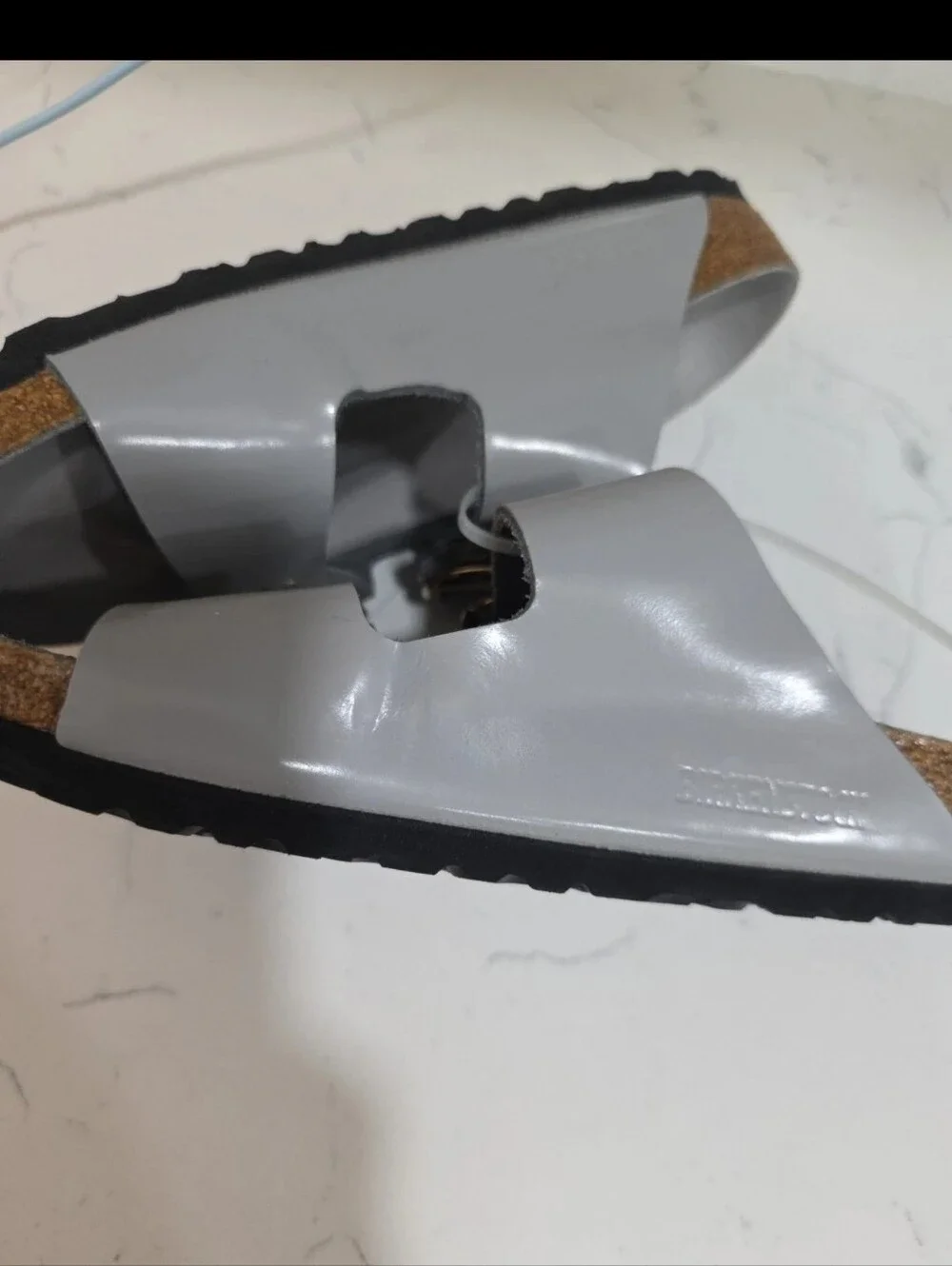 Birkenstock Arizona Big Buckle Sandals High Shine Stone Coin EU38 7.5 Narrow Fit